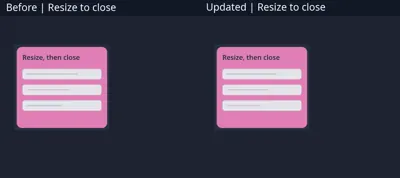 Native Resize Close Comparison