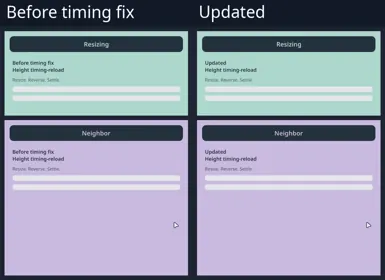 Native Resize Timing Reload Height Comparison
