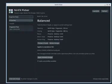 Workflow Quickshell Picker